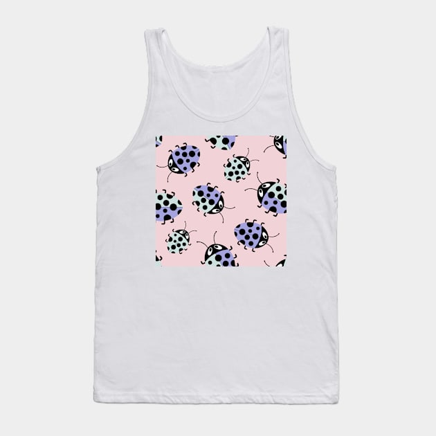 Pastel Ladybugs in pink and mauve Tank Top by FrancesPoff